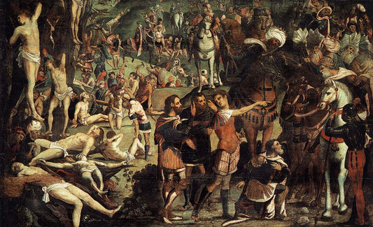 The Martyrdom of the Ten Thousand, vintage artwork by Tintoretto, A3 (16x12") Poster Print