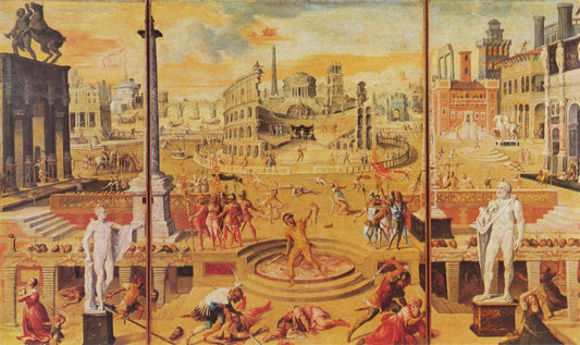 The Massacre of the Triumvirate, vintage artwork by Antoine Caron, A3 (16x12") Poster Print
