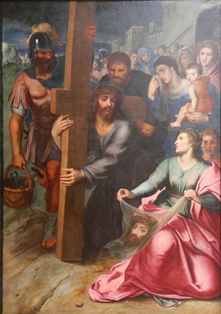 The meeting of Christ and St. Veronica, vintage artwork by Otto van Veen, A3 (16x12") Poster Print