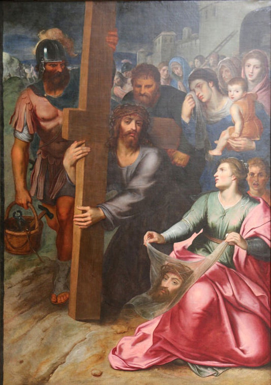 The meeting of Christ and St. Veronica, vintage artwork by Otto van Veen, A3 (16x12") Poster Print