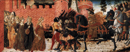 The Meeting of Jephthah and His Daughter, vintage artwork by Benvenuto di Giovanni, A3 (16x12") Poster Print