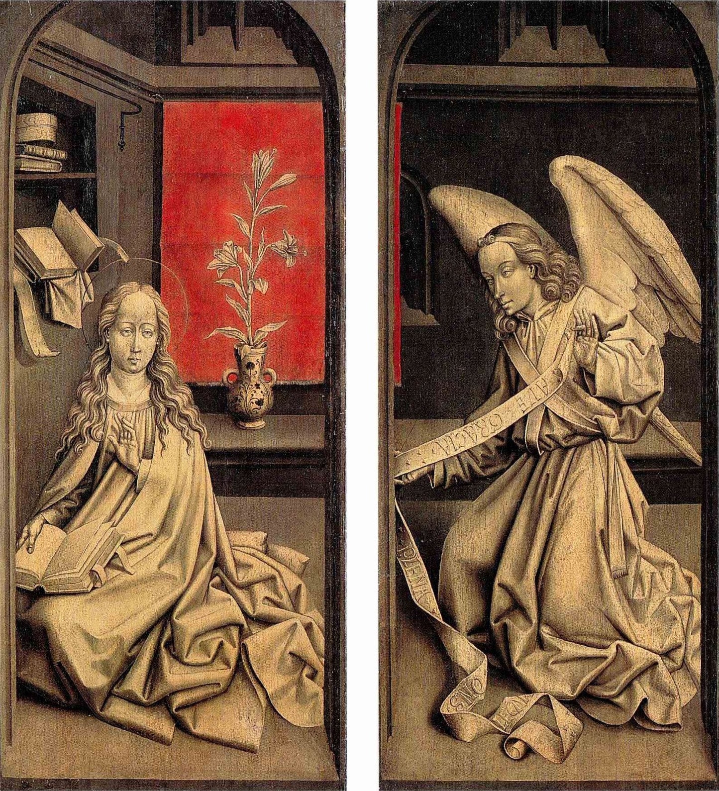 The Middleburg Altar  lateral panel reverse, vintage artwork by Rogier van der Weyden, A3 (16x12") Poster Print