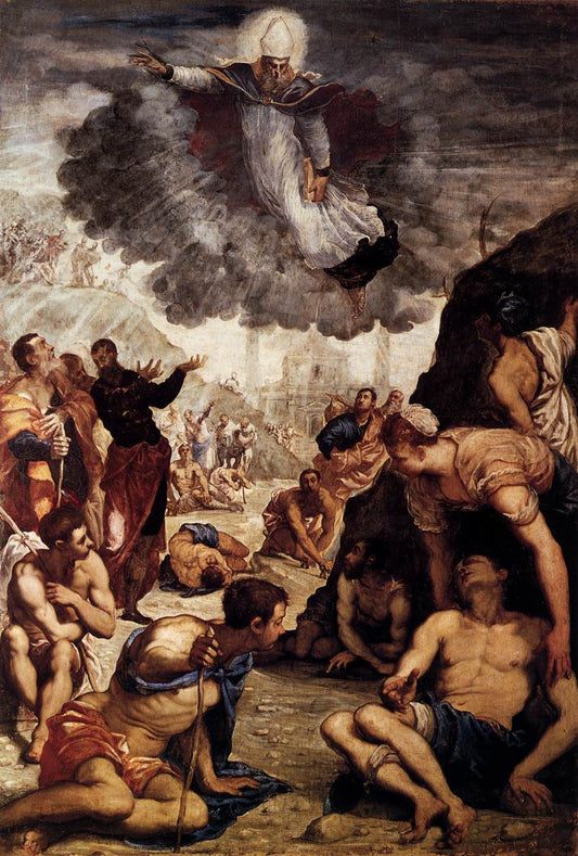 The Miracle of Saint Augustine, vintage artwork by Tintoretto, A3 (16x12") Poster Print