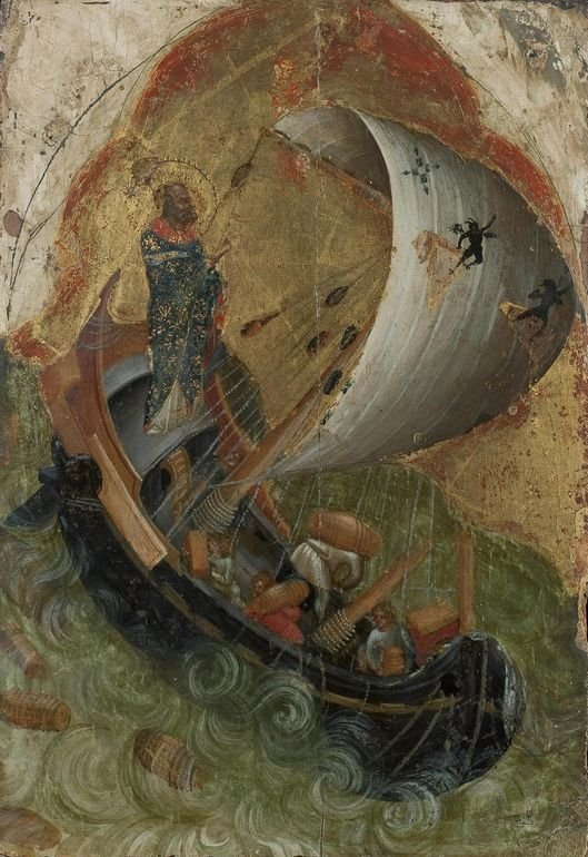 The Miracle of Saint Nicholas, vintage artwork by Lorenzo Veneziano, A3 (16x12") Poster Print