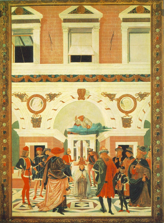 The Miracles of San Bernardino: The Healing of a Mute, vintage artwork by Perugino, A3 (16x12") Poster Print