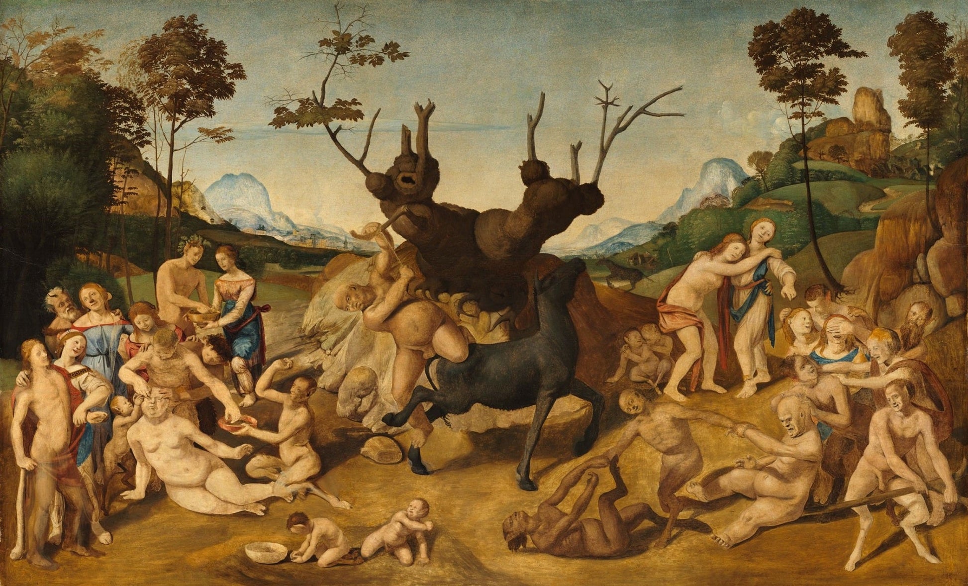The Misfortunes of Silenus, vintage artwork by Piero di Cosimo, A3 (16x12") Poster Print