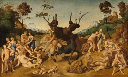 The Misfortunes of Silenus, vintage artwork by Piero di Cosimo, A3 (16x12") Poster Print