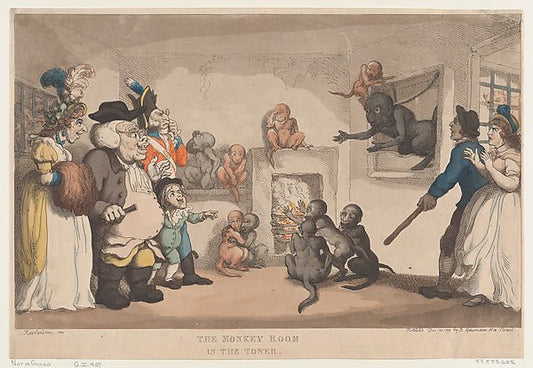 The Monkey Room in the Tower December 20, 1799-Thomas Rowlands, vintage art, A3 (16x12") Poster Print