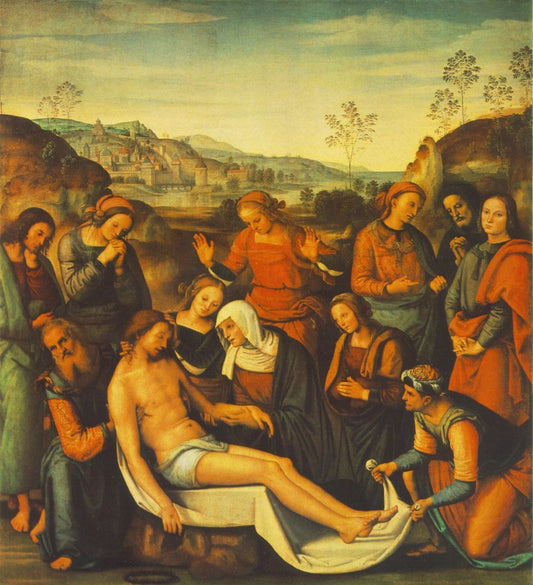 The Mourning of the Dead Christ (Deposition), vintage artwork by Perugino, A3 (16x12") Poster Print