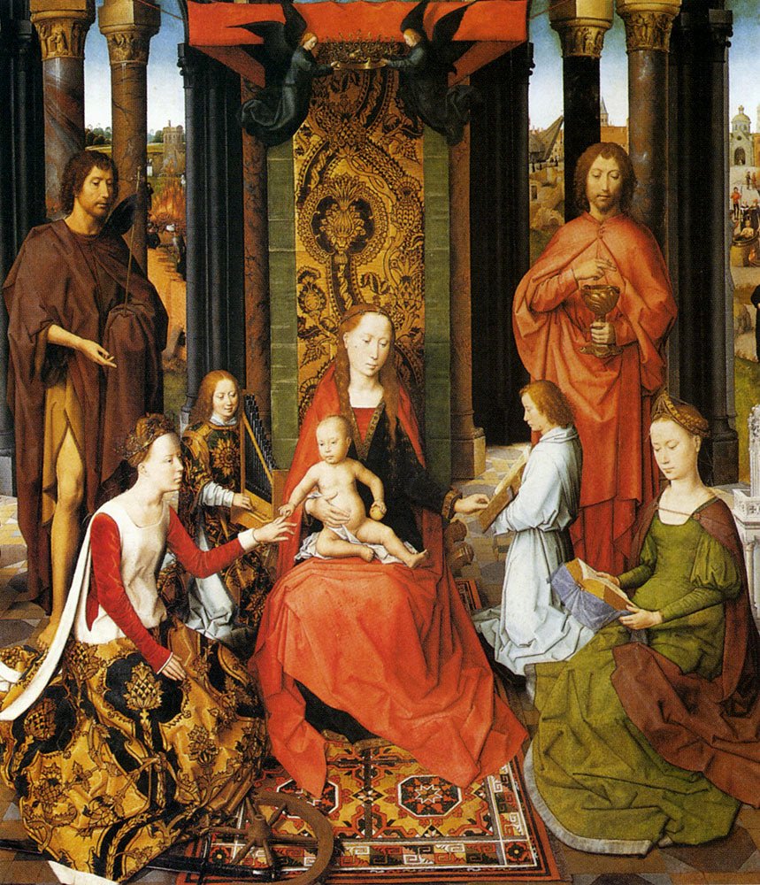 The Mystic Marriage Of St. Catherine Of Alexandria, vintage artwork by Hans Memling, A3 (16x12") Poster Print
