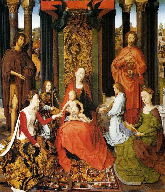 The Mystic Marriage Of St. Catherine Of Alexandria, vintage artwork by Hans Memling, A3 (16x12") Poster Print