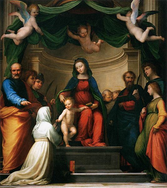 The Mystical Marriage of Saint Catharine of Siena, vintage artwork by Fra Bartolomeo, A3 (16x12") Poster Print
