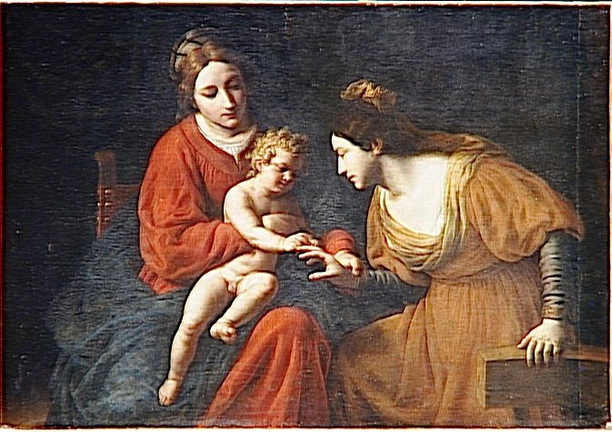 The Mystical Marriage of Saint Catherine, vintage artwork by Alessandro Turchi, 12x8" (A4) Poster