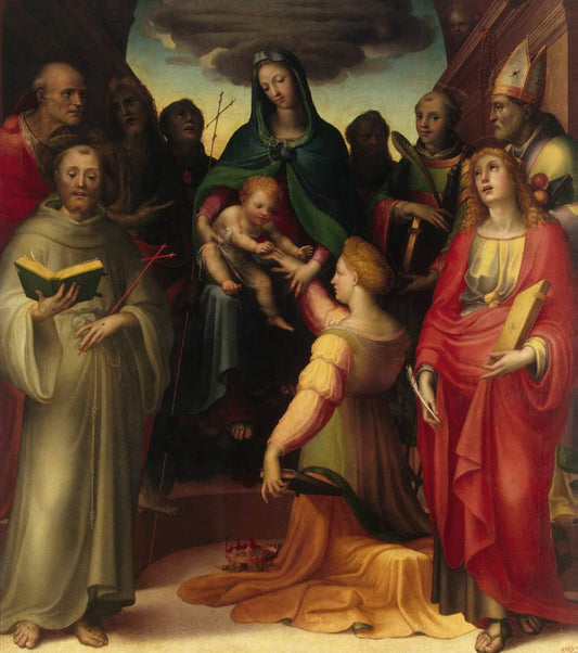 The Mystical Marriage of Saint Catherine, vintage artwork by Domenico Beccafumi, A3 (16x12") Poster Print