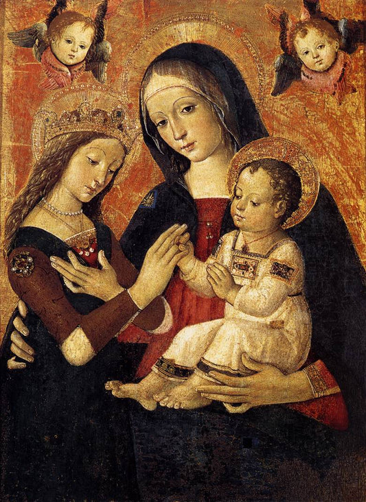 The Mystical Marriage of St Catherine, vintage artwork by Pinturicchio, A3 (16x12") Poster Print