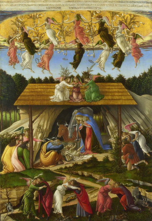 The Mystical Nativity, vintage artwork by Sandro Botticelli, A3 (16x12") Poster Print