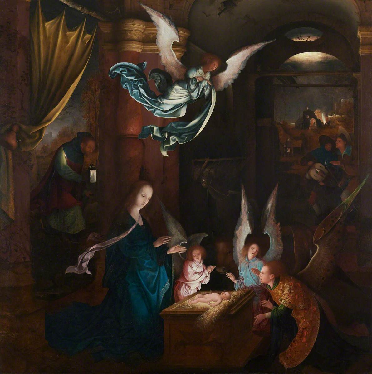 The Nativity (verso), vintage artwork by Jan de Beer, A3 (16x12") Poster Print