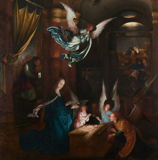 The Nativity (verso), vintage artwork by Jan de Beer, A3 (16x12") Poster Print