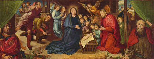The Nativity with Shepherds, vintage artwork by Hugo van der Goes, A3 (16x12") Poster Print