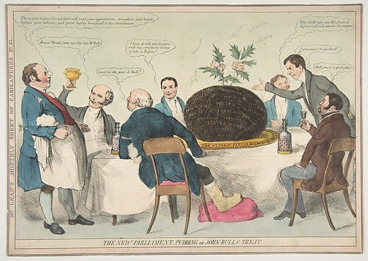 The New Parliament Pudding or John Bull's Treat c1832-Anonymou, vintage art, A3 (16x12") Poster Print