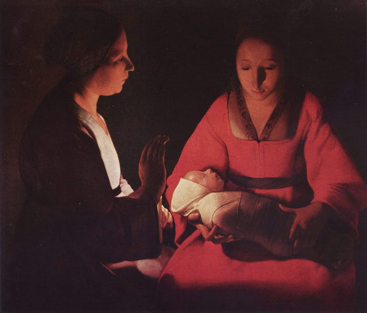 The Newborn Infant, vintage artwork by Georges de La Tour, 12x8" (A4) Poster