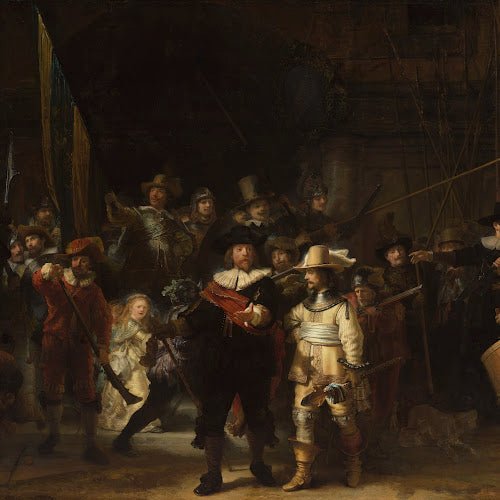 The Night Watch by Rembrandt van Rijn, vintage art, modern poster print