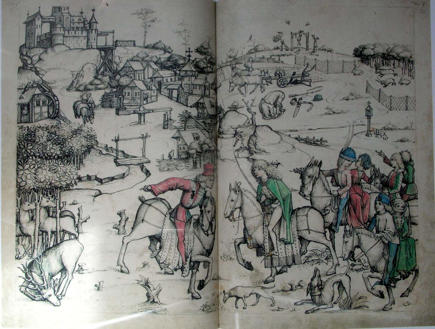 The Noble Hunt, vintage artwork by Master of the Housebook, A3 (16x12") Poster Print