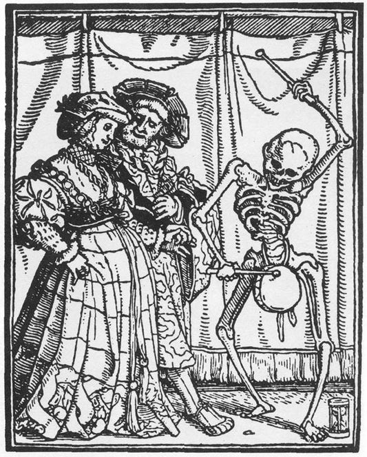 The Noble Lady from Dance of Death, vintage artwork by Hans Holbein the Younger, A3 (16x12") Poster Print