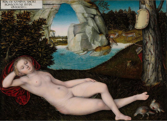 The Nymph of the Spring, vintage artwork by Lucas Cranach the Younger, A3 (16x12") Poster Print