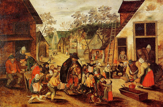 The Organ Grinder, vintage artwork by Pieter Brueghel the Younger, A3 (16x12") Poster Print