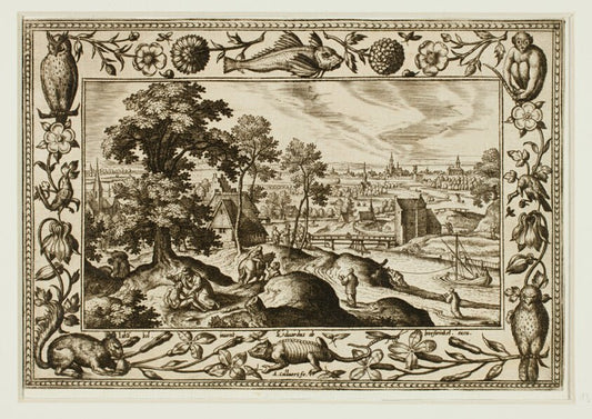 The Parable of the Good Samaritan, from Landscapes with Old and New Testament Scenes and Hunting Scenes by  Adriaen Collaert (Flemish, c. 1560–1618) , 23x16"( A2 size ) Poster Print