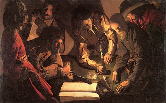 The Payment of Taxes, vintage artwork by Georges de La Tour, 12x8" (A4) Poster