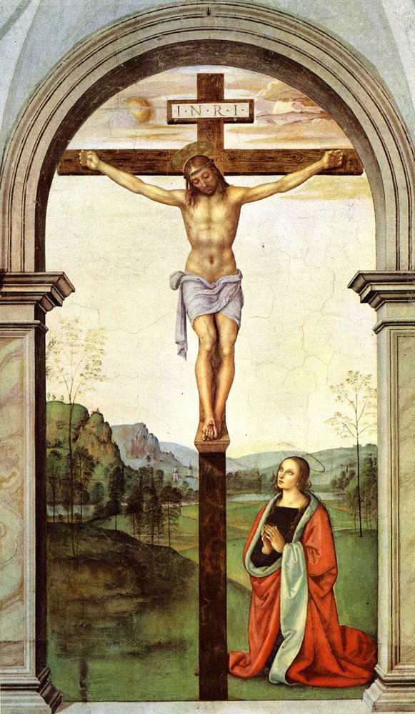 The Pazzi Crucifixion [detail of the Deposition], vintage artwork by Perugino, A3 (16x12") Poster Print