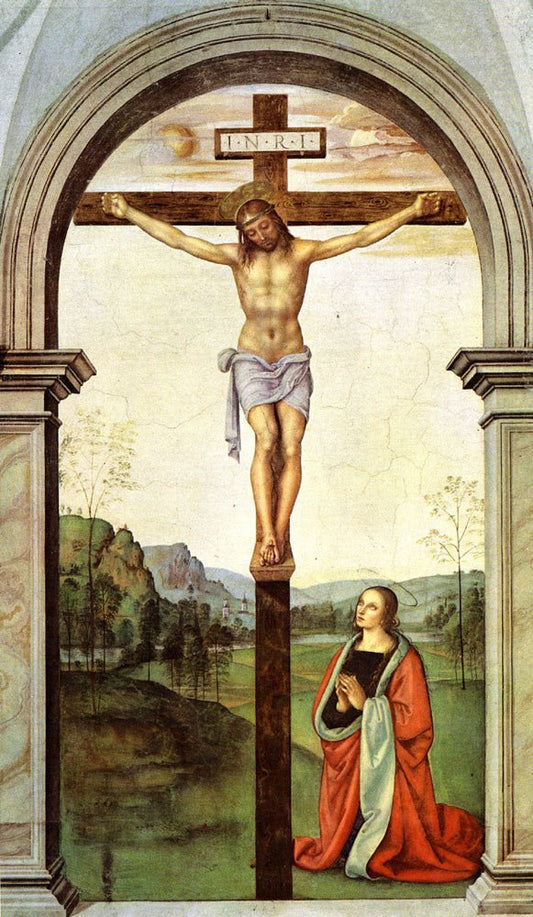 The Pazzi Crucifixion [detail of the Deposition], vintage artwork by Perugino, A3 (16x12") Poster Print