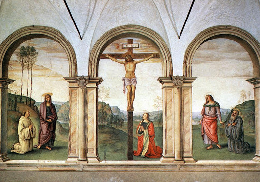The Pazzi Crucifixion, vintage artwork by Perugino, A3 (16x12") Poster Print