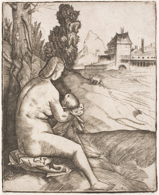 The Penance of Saint John Chrysostom by  attributed to Giulio Campagnola, 23x16"( A2 size) Poster Print