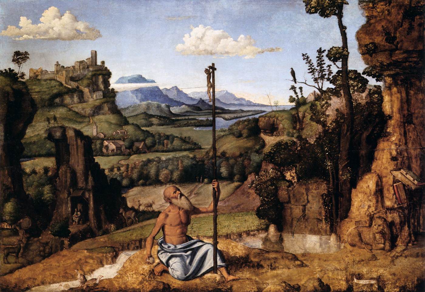 The Penitent Saint Jerome in the Wilderness, vintage artwork by Cima da Conegliano, A3 (16x12") Poster Print