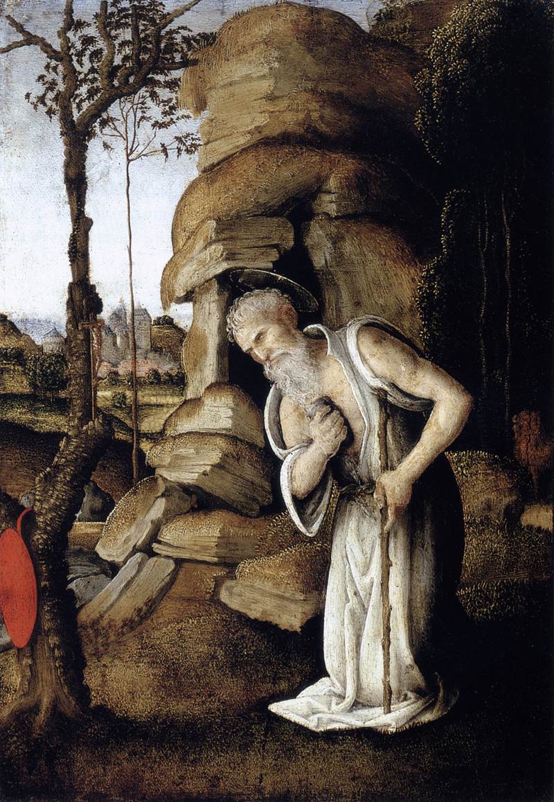 The Penitent St Jerome, vintage artwork by Filippino Lippi, A3 (16x12") Poster Print