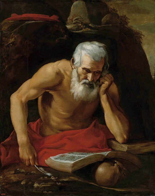 The Penitent St. Jerome, vintage artwork by Leonello Spada, A3 (16x12") Poster Print