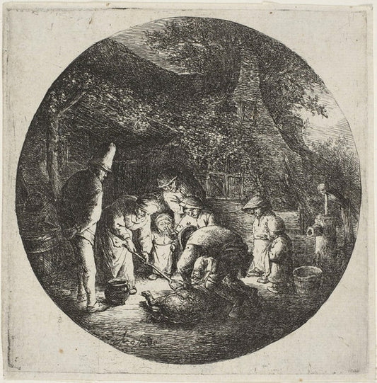 The Pigkillers by  Adriaen van Ostade, 23x16"( A2 size ) Poster Print