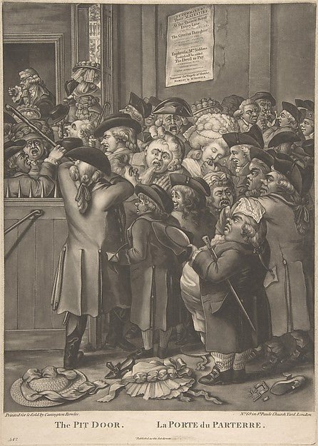 The Pit Door/ La Porte du Parterre November 9, 1784-After Robe, vintage art, A3 (16x12") Poster Print