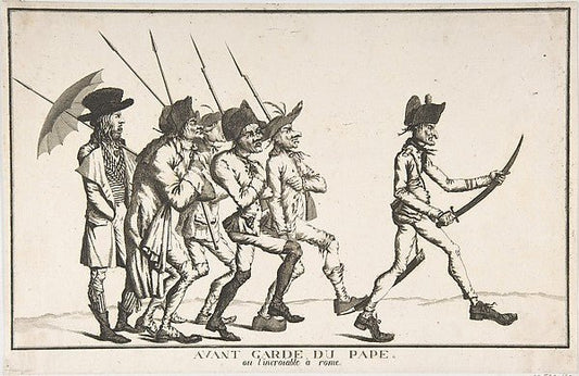 The Pope's Advance Guard or the "Incroyable" in Rome  late 18t, vintage art, A3 (16x12") Poster Print