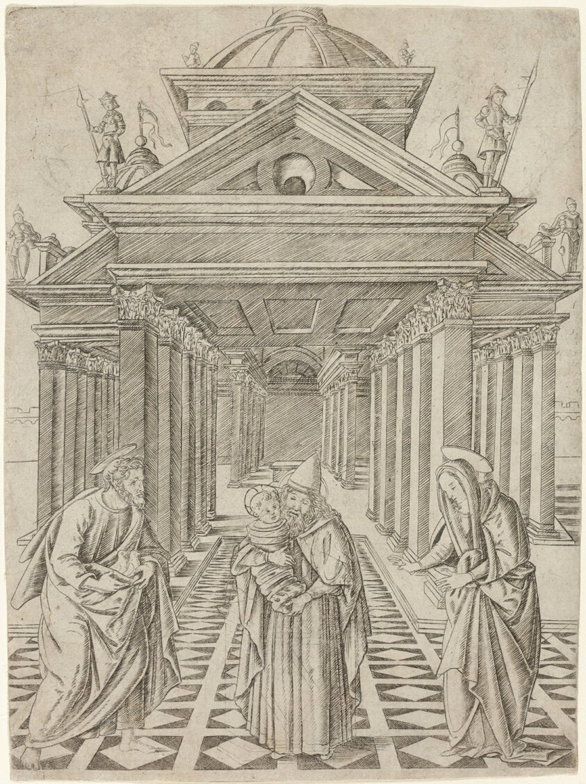 The Presentation in the Temple, plate four from the Life of the Virgin and Christ by  Francesco Rosselli, 23x16"( A2 size) Poster Print