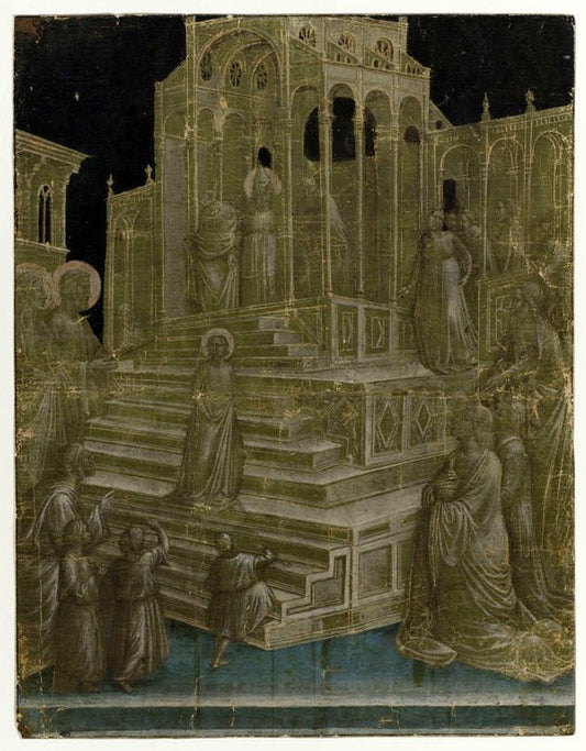 The Presentation of the Virgin at the Temple, vintage artwork by Taddeo Gaddi, 12x8" (A4) Poster