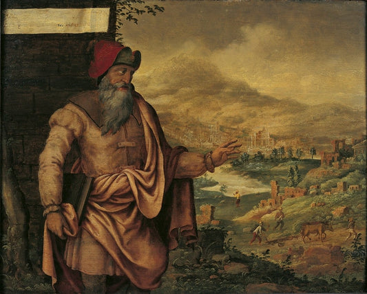 The Prophet Isaiah Predicts the Return of the Jews from Exile, vintage artwork by Maerten van Heemskerck, A3 (16x12") Poster Print