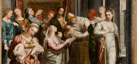 The Purification of the Virgin in the Temple, vintage artwork by Pedro de Campaña, A3 (16x12") Poster Print