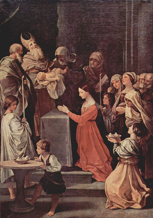 The Purification of the Virgin, vintage artwork by Guido Reni, 12x8" (A4) Poster