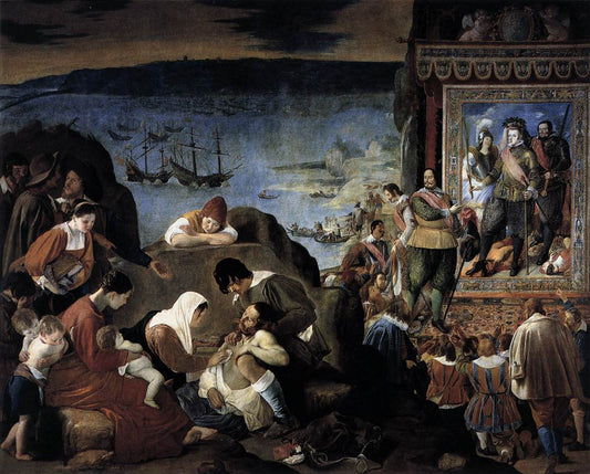 The Recapture of Bahia in 1625, vintage artwork by Juan Bautista Maíno, 12x8" (A4) Poster