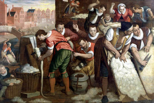 The Removal of the Wool from the Skins and the Combing, vintage artwork by Isaac Claesz van Swanenburg, A3 (16x12") Poster Print