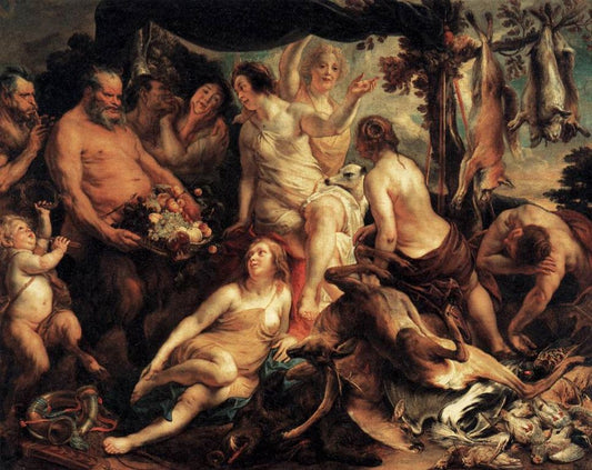 The Rest of Diana, vintage artwork by Jacob Jordaens, 12x8" (A4) Poster